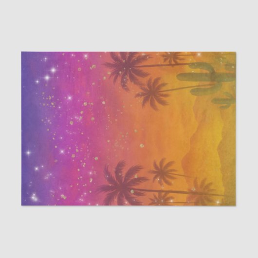 Hacienda Sunset Vibrant Kleurrijke Fiesta Tissuepapier (Voorkant)