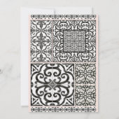 Hacienda Tile Black Blush Modern Vrijgezellenfeest Kaart (Achterkant)