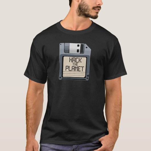 Hack de planeet diskette t-shirt (Voorkant)