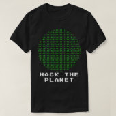 Hack de Planet Binaire Code Computer Hacking Codin T-shirt (Design voorkant)
