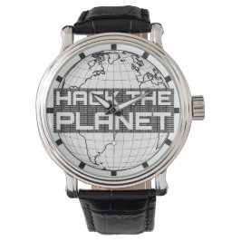 Hack de Planet Dark Wereldbol Computer Hacker Desi Horloge