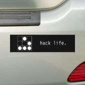 hack leven. bumpersticker (Op auto)