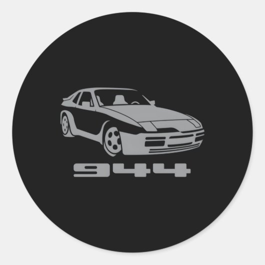Hack Racing 944 944 grijs klein Ronde Sticker (Voorkant)