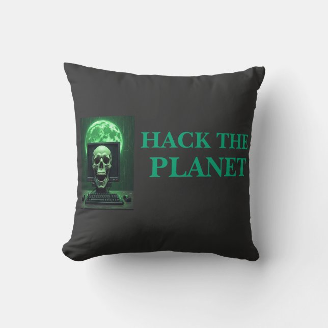 HACK THE PLANET – Digitale overheersing begint hie Kussen (Voorkant)
