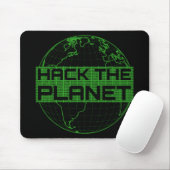 Hack the Planet Green Globe Computer Hacker Design Muismat (Met muis)