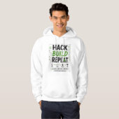 Hackathon Modus Aan Hoodie – Hack Bouwen Herhaal P (Voorkant volledig)