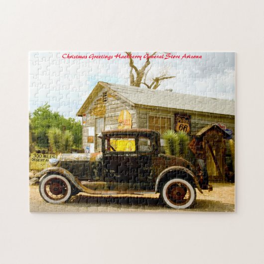 Hackberry General Store.Kerstgroet Legpuzzel (Horizontaal)