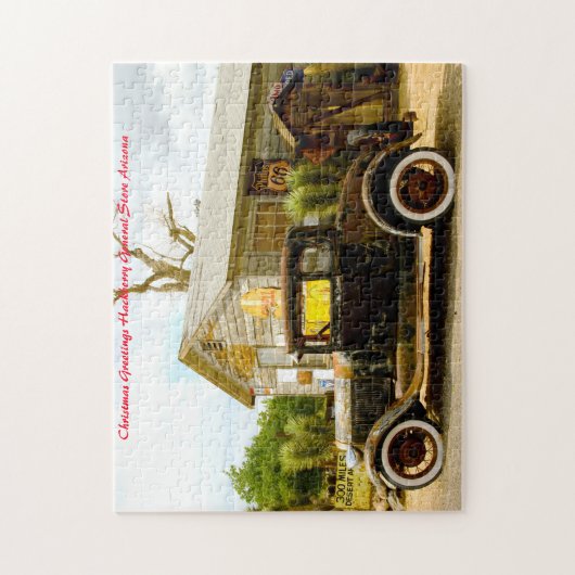 Hackberry General Store.Kerstgroet Legpuzzel (Verticaal)