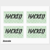 HACKED Binary Code Rechthoekige Sticker (Vel)