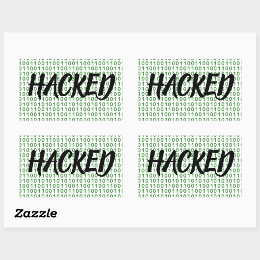 HACKED Binary Code Rechthoekige Sticker (Vel)