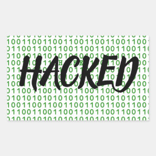 HACKED Binary Code Rechthoekige Sticker