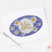 Häckelblumen Ovale Sticker (Envelop)