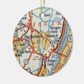 Hackensack NJ  Map Keramisch Ornament (Links)