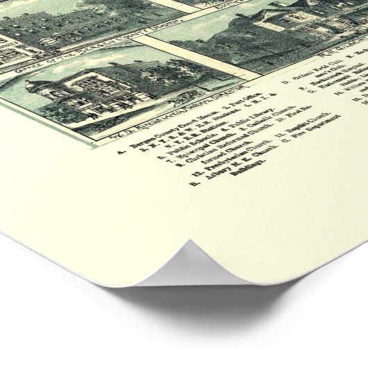 Hackensack, NJ Panoramic Map - 1896 Poster (Hoek)