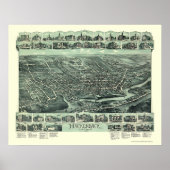 Hackensack, NJ Panoramic Map - 1896 Poster (Voorkant)