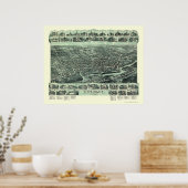 Hackensack, NJ Panoramic Map - 1896 Poster (Keuken)