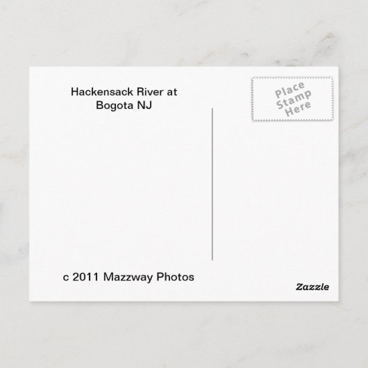Hackensack River Briefkaart (Achterkant)