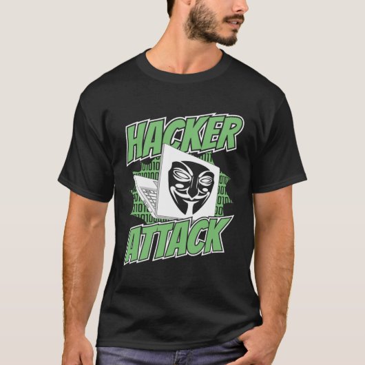 Hacker aanval wit Pet zwart Pet ethische hacking T-shirt (Voorkant)