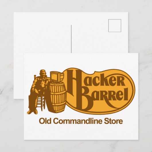 Hacker Barrel: De oude Geboste Winkel Briefkaart (Voorkant / Achterkant)