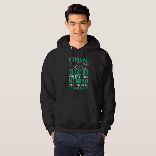 Hacker Computer Code Ethische Hacker Cybersecurity Hoodie (Voorkant volledig)