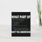 Hacker Computer Programmer Apparel Coding What Par Kaart (Voorkant)