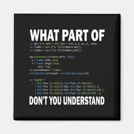 Hacker Computer Programmer Apparel Coding What Par Magneet (Voorkant)