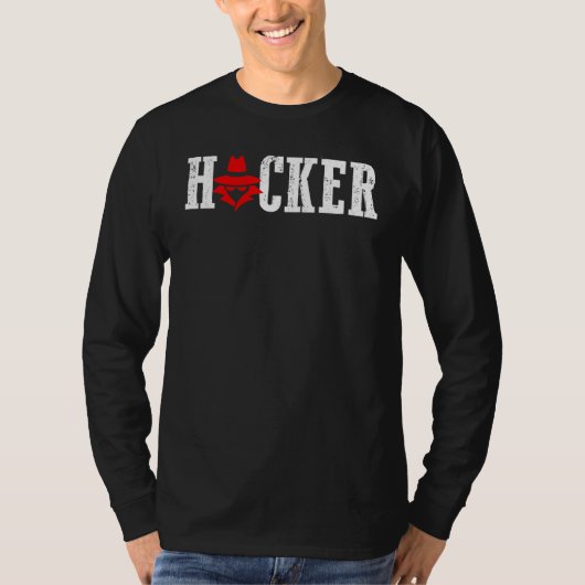 Hacker Cyber Security en Bescherm Cadeau T-shirt (Voorkant)