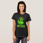 Hacker Cyberbeveiliging Pixel Art Eend Hacking Pro T-shirt (Voorkant volledig)