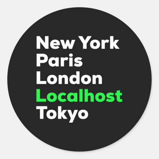 Hacker Cybersecurity Pentester Localhost Ronde Sticker (Voorkant)