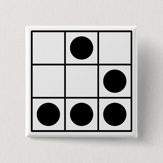 Hacker Emblem Vierkante Button 5,1 Cm (Voorkant)