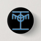 Hacker Ethic Icon Blue Glow Button (Voorkant)