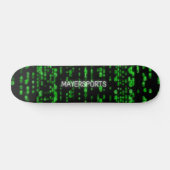 Hacker green number design persoonlijk skateboard (Horizontaal)