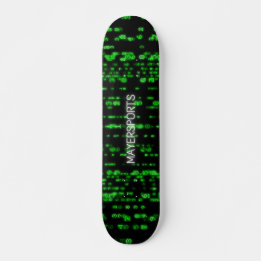 Hacker green number design persoonlijk skateboard