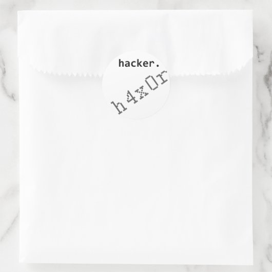 Hacker h4x0r ronde sticker (Tas)