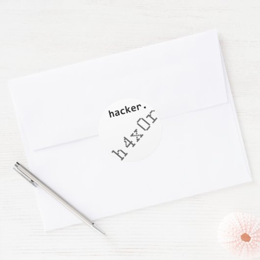 Hacker h4x0r ronde sticker (Envelop)
