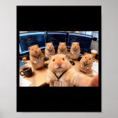 Hacker Hamster Team Selfie Meme Cringe Dier Code Poster (Voorkant)