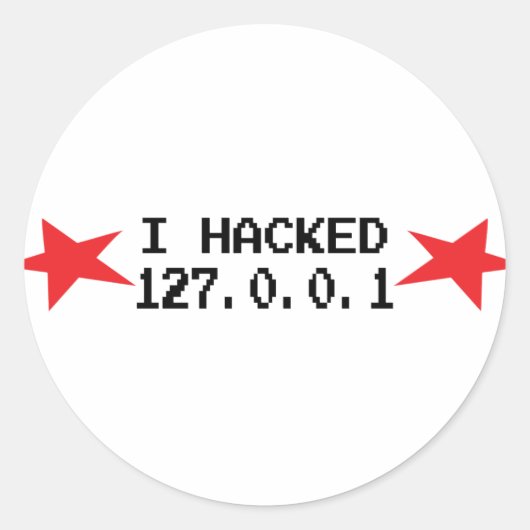 Hacker I gehackt 127.0.0.1 Ronde Sticker (Voorkant)