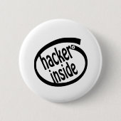 Hacker in ronde button 5,7 cm (Voorkant)