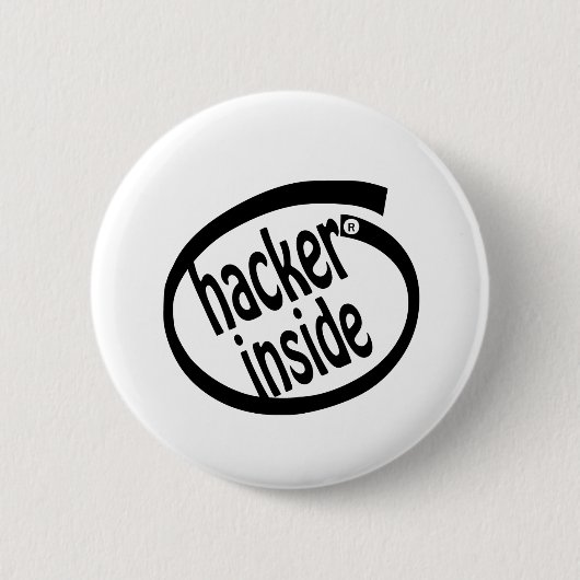 Hacker in ronde button 5,7 cm (Voorkant)