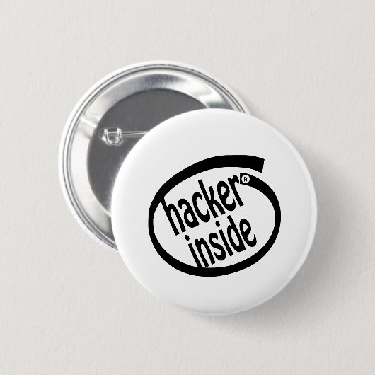 Hacker in ronde button 5,7 cm (Voorkant /achterkant)