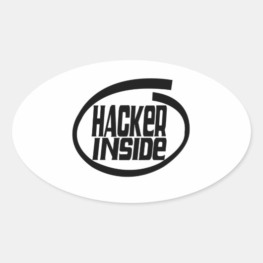 hacker Inside Ovale Sticker (Voorkant)