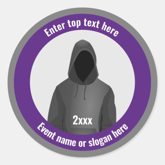 Hacker IT & Cyber Security met eigen tekst op Ronde Sticker (Voorkant)