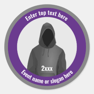 Hacker IT & Cyber Security met eigen tekst op Ronde Sticker