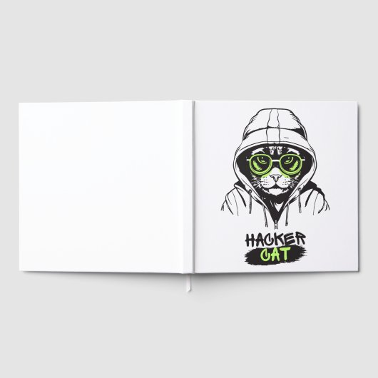 Hacker Kat Cyber Gamer Coder Grappige Tech Gastenboek (Volledig)