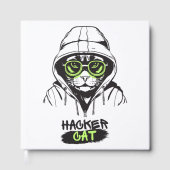Hacker Kat Cyber Gamer Coder Grappige Tech Gastenboek (Voorkant)