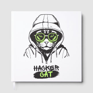 Hacker Kat Cyber Gamer Coder Grappige Tech Gastenboek