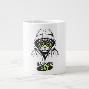 Hacker Kat Cyber Gamer Coder Grappige Tech Mok