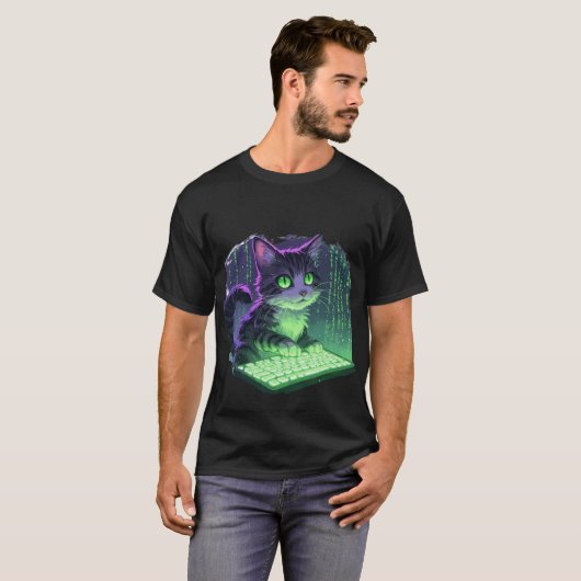 Hacker Kat T-shirt (Voorkant volledig)