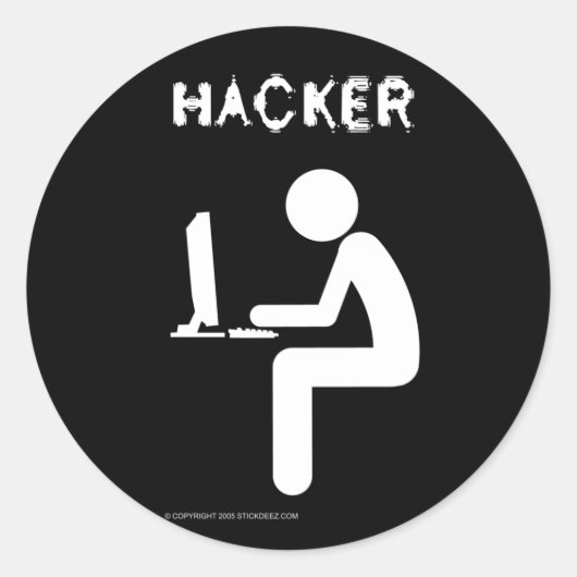 hacker-kleur ronde sticker (Voorkant)