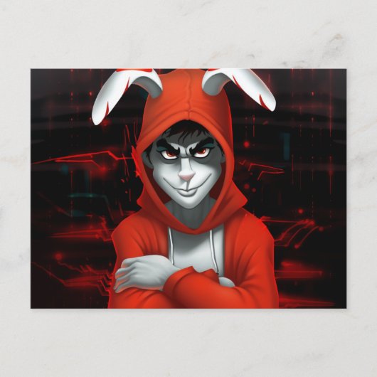 Hacker Lapin Briefkaart (Voorkant)